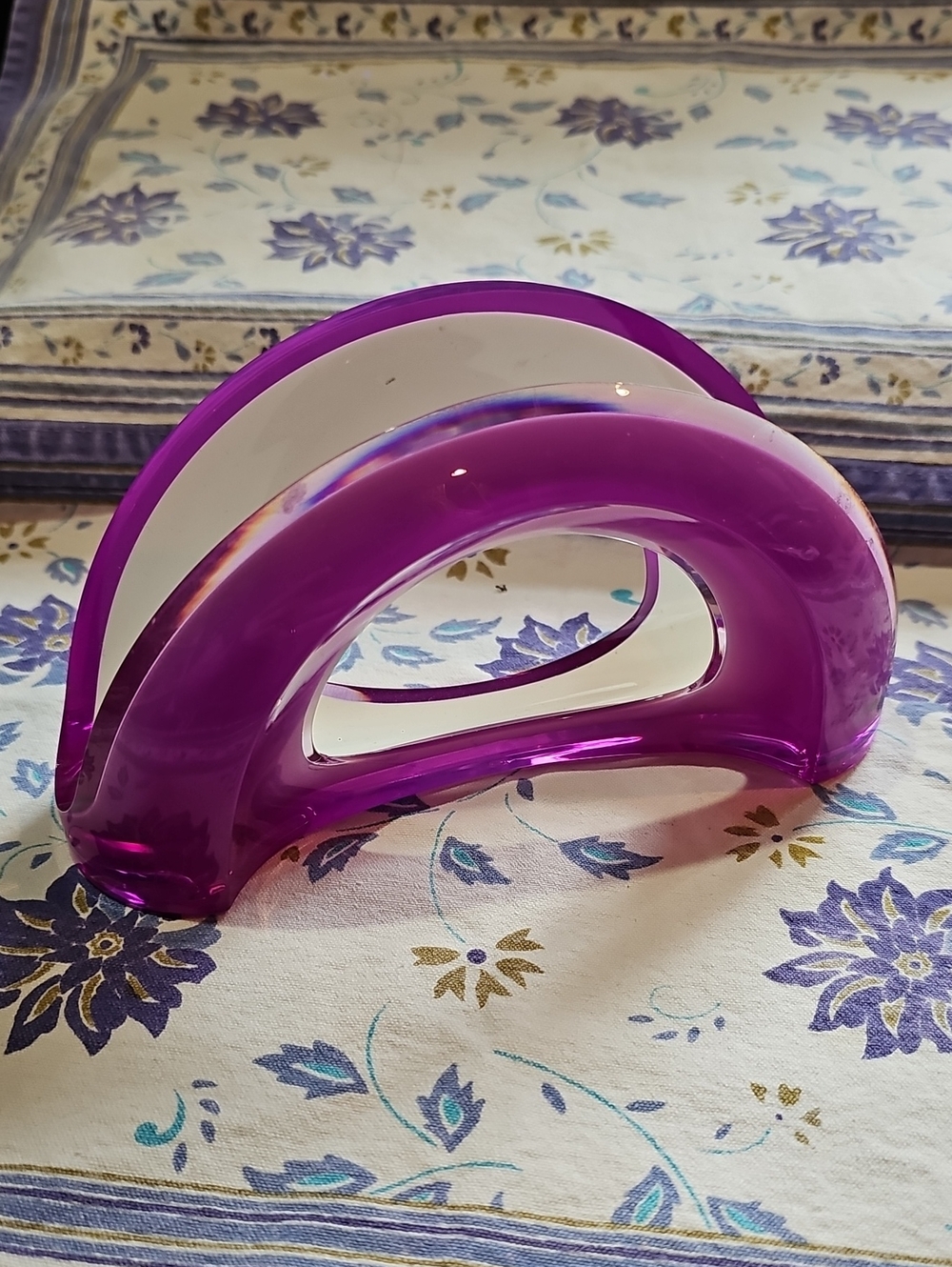 Vintage Guzzini Purple Lucite Napkin Holder